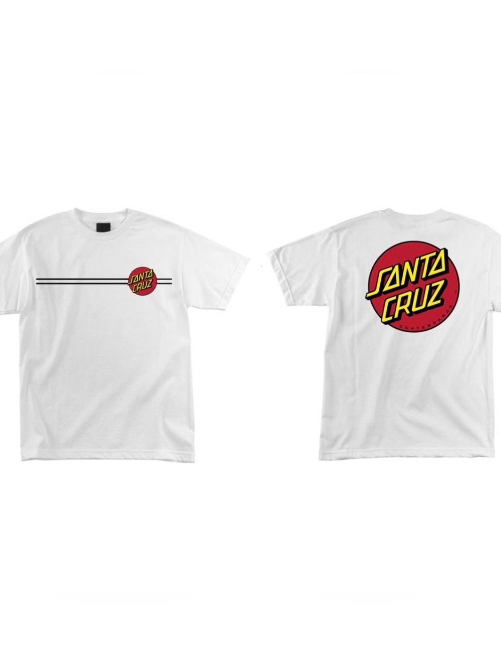 Santa Cruz Kids' White Logo Tee - Red/Yellow Graphic Sz XS